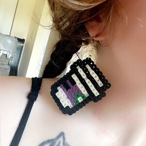 Espresso Yourself Pixel Coffee Cup Earrings
